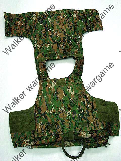 FSBE Molle Combat Assault Plate Carrier Vest - Digital Woodland (Can fit SAPS Bullet Proof)