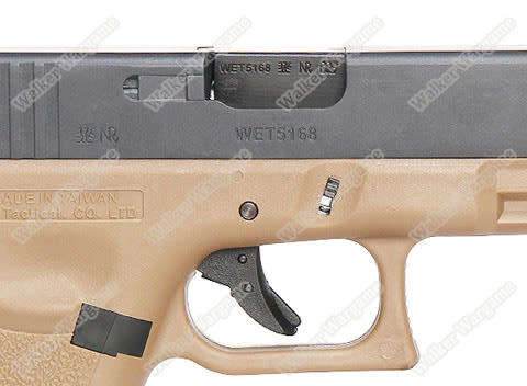 WE Tech Glock 17 Green Gas Blow Back Pistol - Tan (Real Gun size and weight)