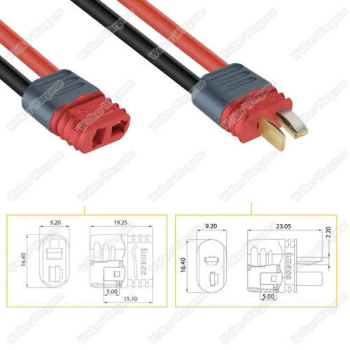 Amass DEAN XT Female Male Connectors T Plug Deans 2 Pin Bullet Sheath Housing Plug For Lipo Battery