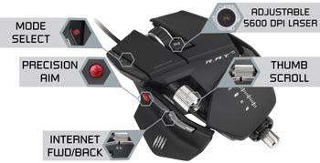 Mad Catz R.A.T.5 Laser 5600 DPI Gaming Mouse for PC and Mac