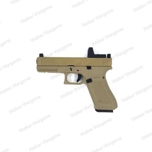 WE Tech Glock 17 Gen 5 MOS GBB Pistol With Red Dot RMR Scope TAN