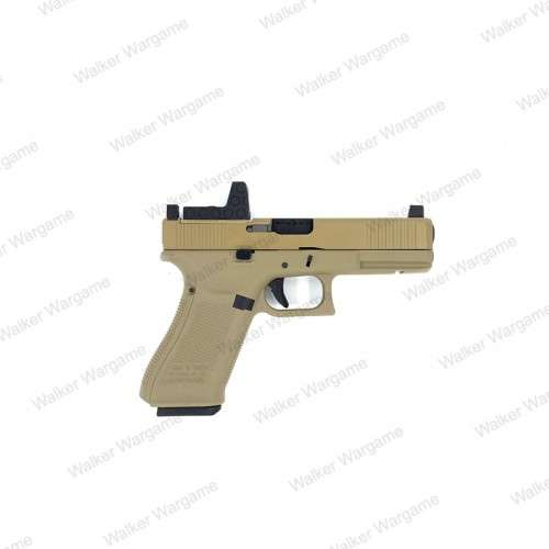 WE Tech Glock 17 Gen 5 MOS GBB Pistol With Red Dot RMR Scope TAN