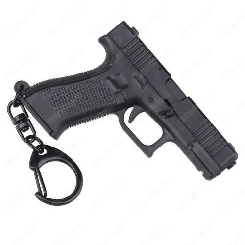 1:4 Glock Pistol Key Ring Keychain - Black