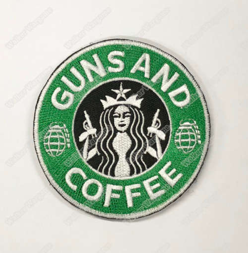 WG097 Guns And Coffee Chapter Morale Patch With Velcro - Full Colour
