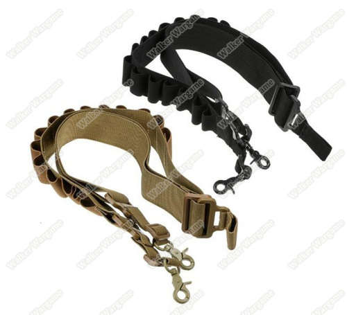 Two Point Shotgun Sling With 15 Rds Shells Black