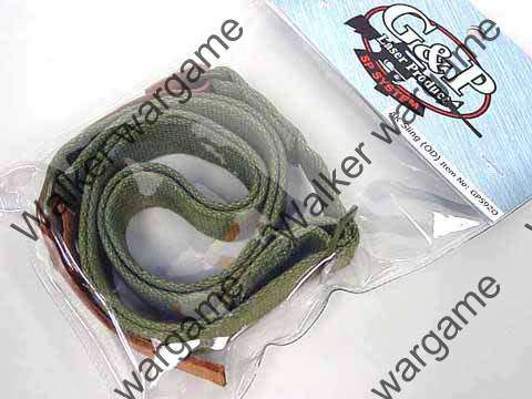 Original Leather Hook AK 2 Two Point Rifle Sling Belt - OD Green