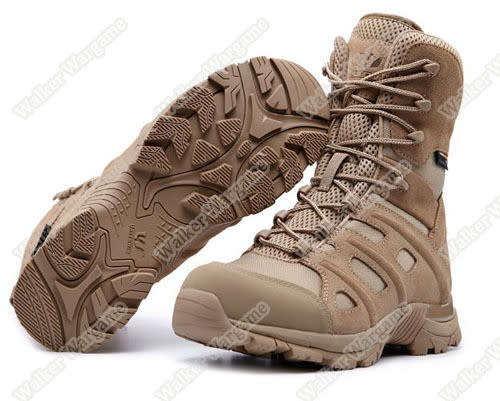 UniteWin Tactical Non-slip Combat Boots With Side Zip - Desert Tan UK9