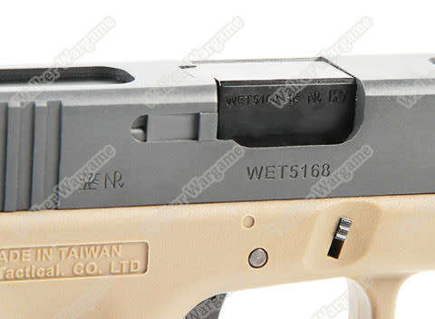 WE Tech Glock 18C Geen Gas Blow Back Pistol - Black Semi Auto/Full Auto Tan