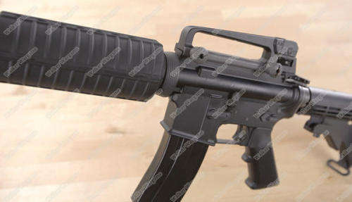 WE M4A1 Full Metal Green Gas Blow Back Rifle (Black, Open Chamber Version)