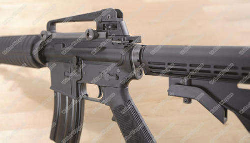 WE M4A1 Full Metal Green Gas Blow Back Rifle (Black, Open Chamber Version)