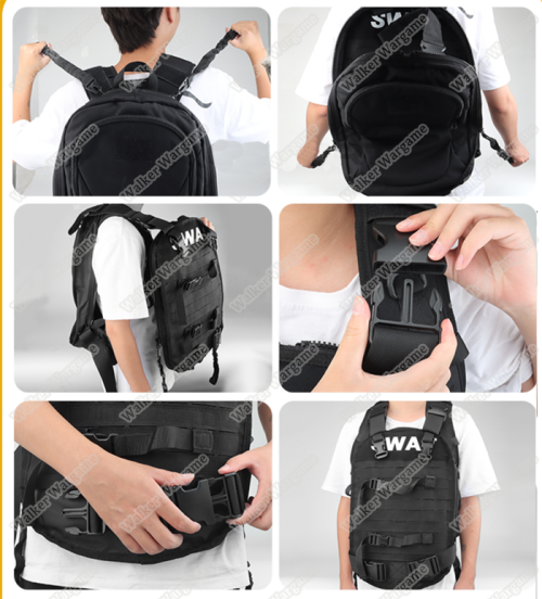 WST Vest BackPack Quick Action From Bag To Vest - Black