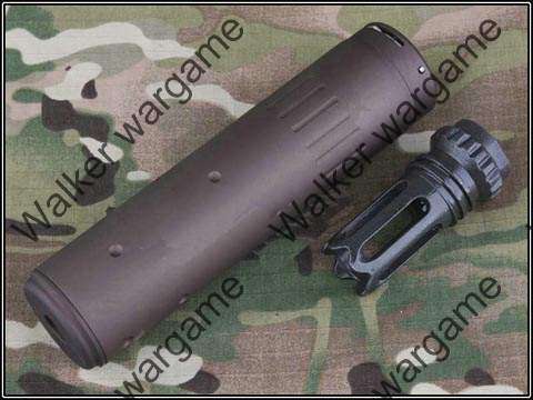 Element SCAR-SD Mock QD Silencer w/ SCAR Flash Hider 14mm CCW - Tan