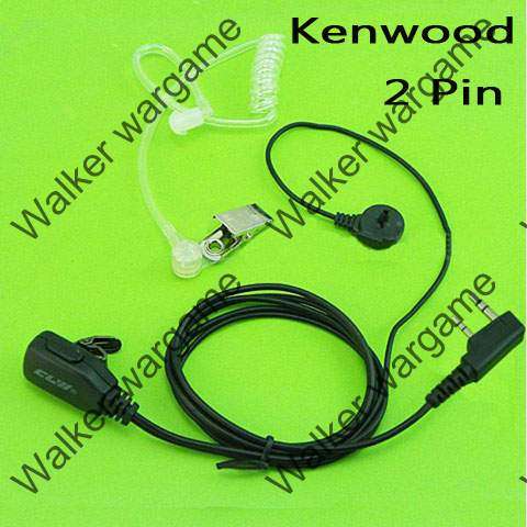 FBI Style PTT Covert tube Earpiece For Kenwood & Other Brand Radio - 2 Pin