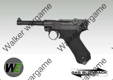 WE WW2 German Officer P08 Luger 4inch Full Metal Gas Blow Back Pistol