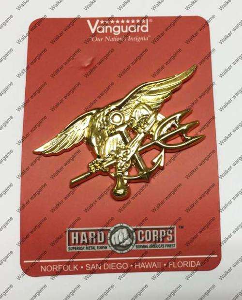 US Special Force Navy SEAL Regulation SEAL Trident Gold Colourd Badge Insignia - Metal