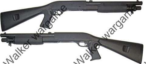 Multi-Shot M56A Pump Action Airsoft Shotgun FPS-320 Full Stock 3 BBS Per Shot