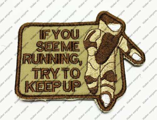 B1436 US EOD Boom Square Funny Patch - Keep Up Patch Tan Colour