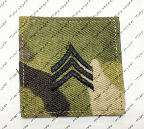 B166 US Army E-5 Sergeant (Sgt) Rank Patch With Velcro - Multicam Colour
