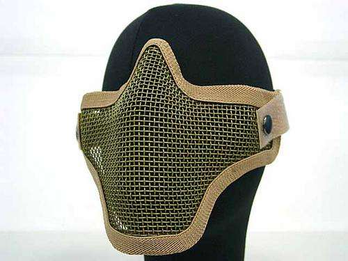 Stalker Type Half Face Metal Mesh Protector Face Mask --- Coyote Tan (No fog up)