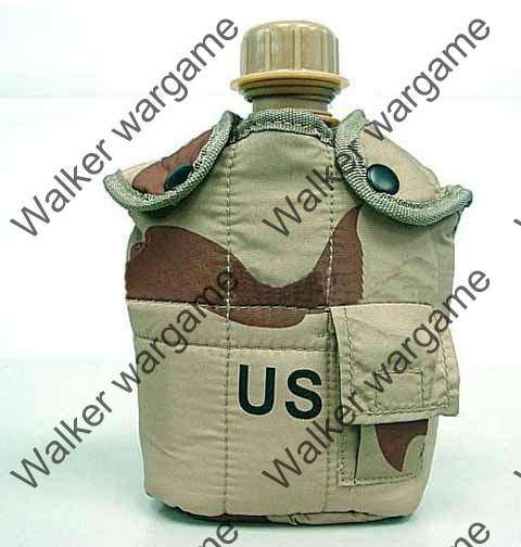 1Qt Canteen Water Bottle w/Pouch & Cup -- US Army Three Tan Desert Camo