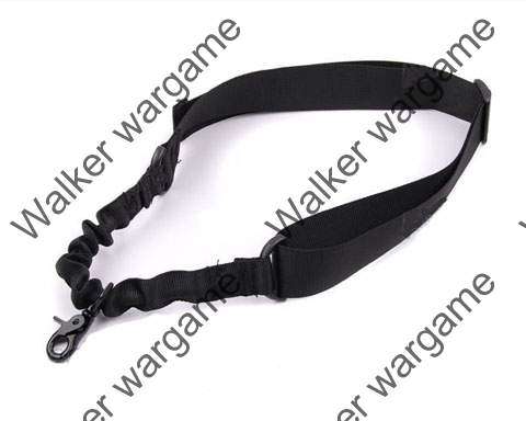 Tactical one Point Elastic Bungee Snap Hook Rifle Sling -- BLACK