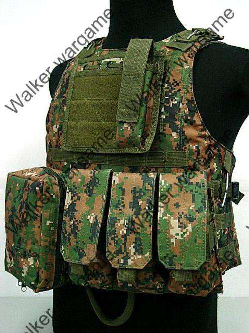 FSBE Molle Combat Assault Plate Carrier Vest - US Marine Digital Woodland Marpat