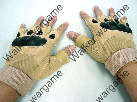 O Style Special Force Half  Finger Aaaault Gloves -- Desert Tan SIZE L