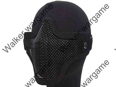 Stalker Type Half Face Metal Mesh Protector Face Mask - SWAT Black (No fog up)