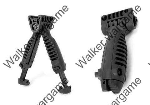 BATTLEAXE  Picattinny Tactical Spring Total Bipod Foregrip Grip - Black