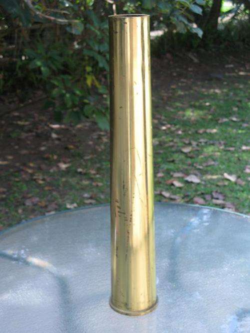 LARGE BRASS CANNON SHELL - 63CM IN LENGTH
