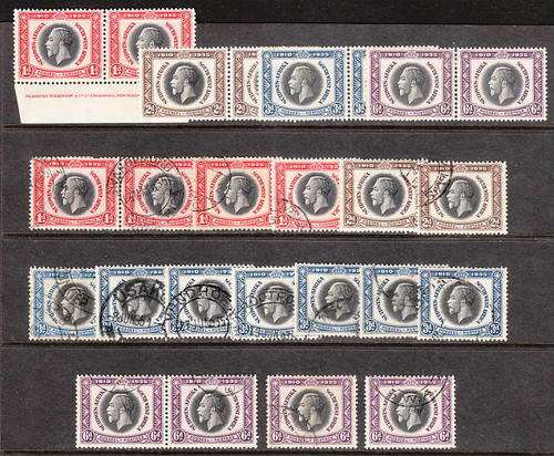 SWA 1935 SILVER JUBILEE MINT PLUS USED SELECTION AS PER SCAN. C/V R820
