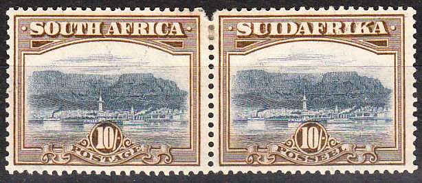 SA 1927 LONDON PICTORIALS TEN SHILLING SACC 39 MINT PAIR BUT FAULTY. SEE SCAN