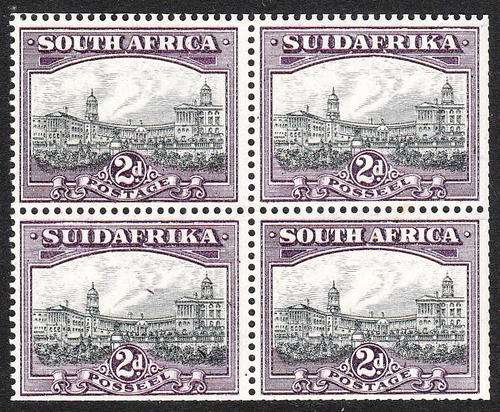 SA 1930 ROTOS 2d BOOKLET PANE BLOCK WITH AEROPLANE VARIETY FINE MINT.