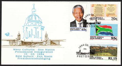 RSA 1994 PRESIDENT MANDELA INAUGURATION FDC 6.3B. SUPERB.