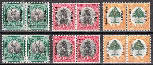 SWA 1926 ENGLISH ON ENGLISH PLUS ENGLISH ON AFRIKAANS SETS VERY FINE LMM. SACC64-66,67-69 C/V R415