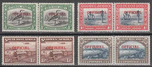 SWA 1945-50 OFFICIALS 4 VALUES SACC 18-20, 22 VERY FINE LMM PAIRS. C/V R1400 FOR MNH