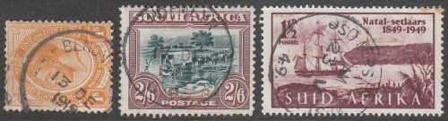 UNION 1913-49 BENONI, HOFMEYR AND SOMERSET WEST SKELETON POSTMARKS AS PER SCAN.