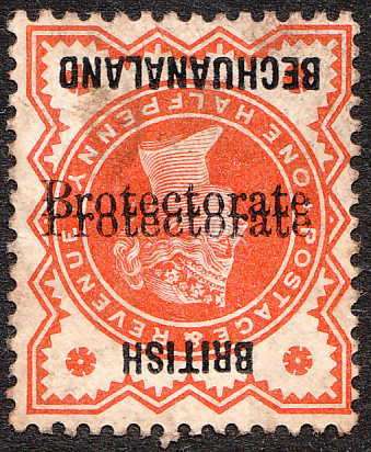 BECHUANALAND 1890 1/2d PROTECTORATE DOUBLE AND INVERTED UNUSED SACC 52c C/V R15000 SEE DESCRIPTION