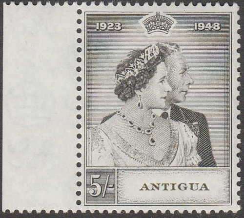 ANTIGUA 1948 SILVER WEDDING 5/- VERY FINE MNH. SG 113 C/V R250
