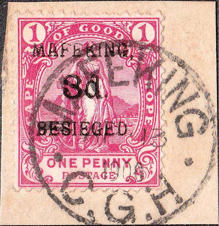 MAFEKING SIEGE 1900 3d ON 1d CGH RED FINE USED ON PIECE. SACC 4 C/V R850