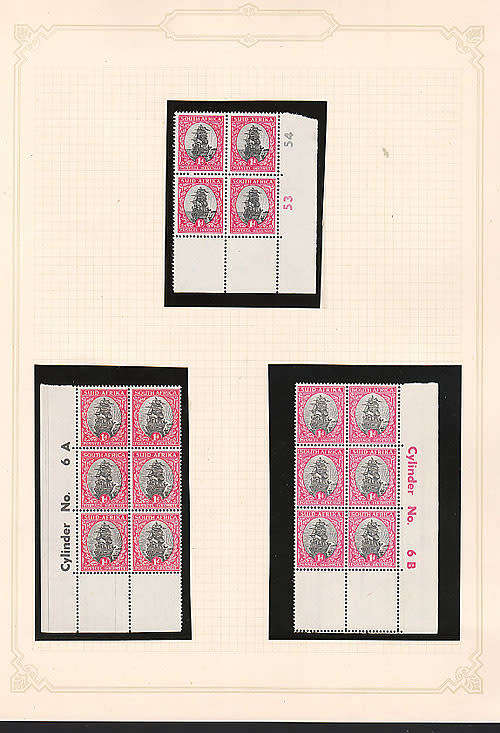 SOUTH AFRICA 1947 UNSCREENED/SCREENED PICTORIALS 1d SELECTION OF BLOCKS ON 4 PAGES VERY FINE MNH