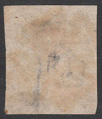 GREAT BRITAIN 1840 1d BLACK UNPLATED J-C FINE USED WITH RED MX POSTMARK. CAT R10000