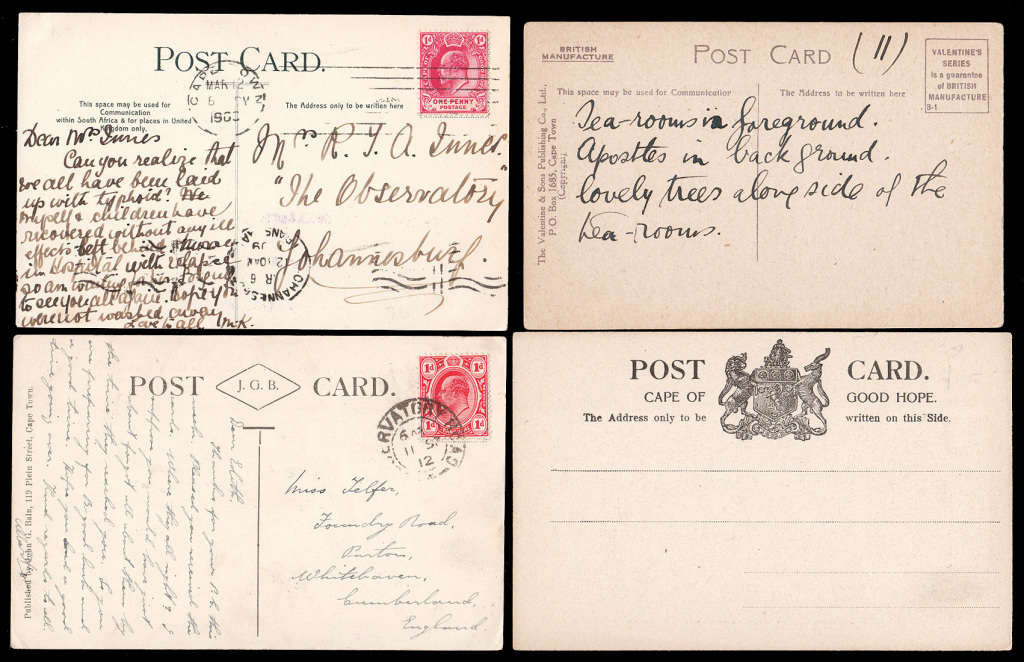 CAPE OF GOOD HOPE EARLY 1900`s CAMPS BAY RANGE 0F 8 POSTCARDS USED/UNUSED, MOSTLY FINE