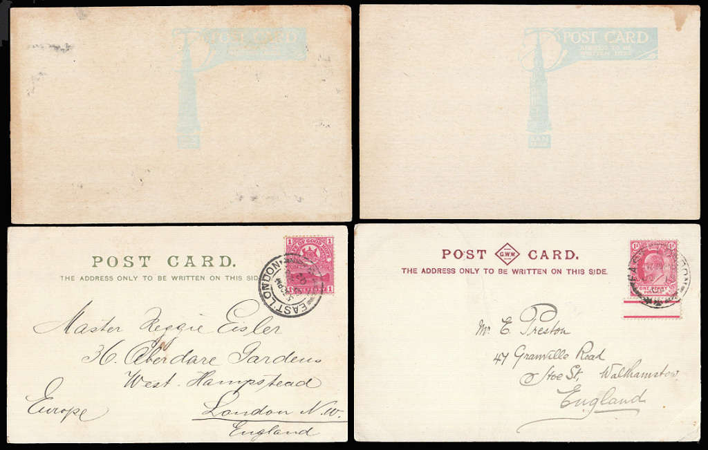 CGH PORT ELIZABETH EARLY 1900'S FOUR DIFFERENT POSTCARDS INCL KING EDWARD HOTEL WITH CAR USED/UNUSED