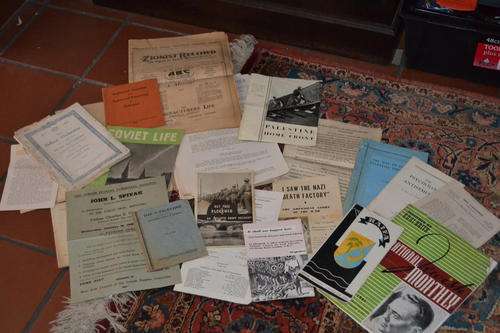 COLLECTION OF WAR DOCUMENTS & NEWSPAPER RE JEWISH PEOPLE