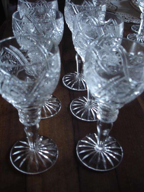 SET OF 6 BOHEMIAN CRYSTAL PORT GLASSES