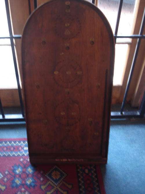 VINTAGE WOODEN HIT A PIN BAGATELLE GAME BY JACQUES