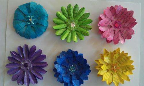 6 Handcrafted Paper Flowers