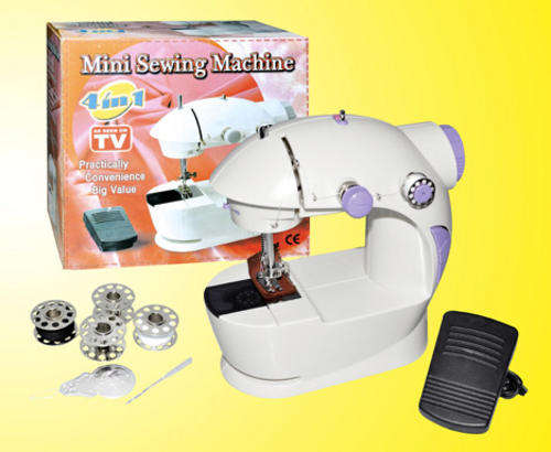 4 in 1 Mini Sewing Machine with Adapter & Foot Pedal