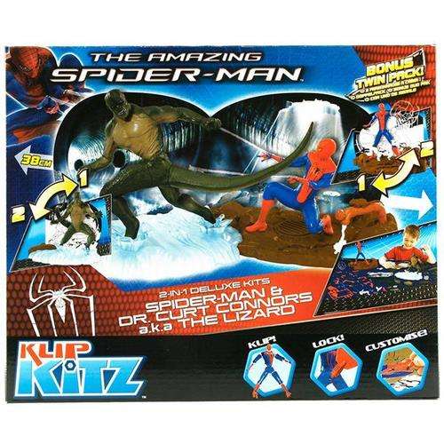 Spiderman Klip Kitz, 2 in 1 Deluxe kit, Spiderman & Dr Curt connors aka The Lizard